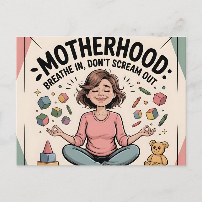 Postal Arte de Maternidad Respira Calma (Anverso)
