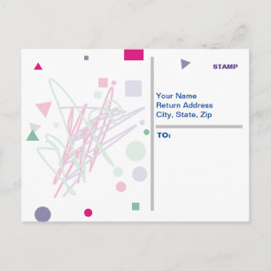 Postal arte de mezcla de colores ochentosos vintage chica