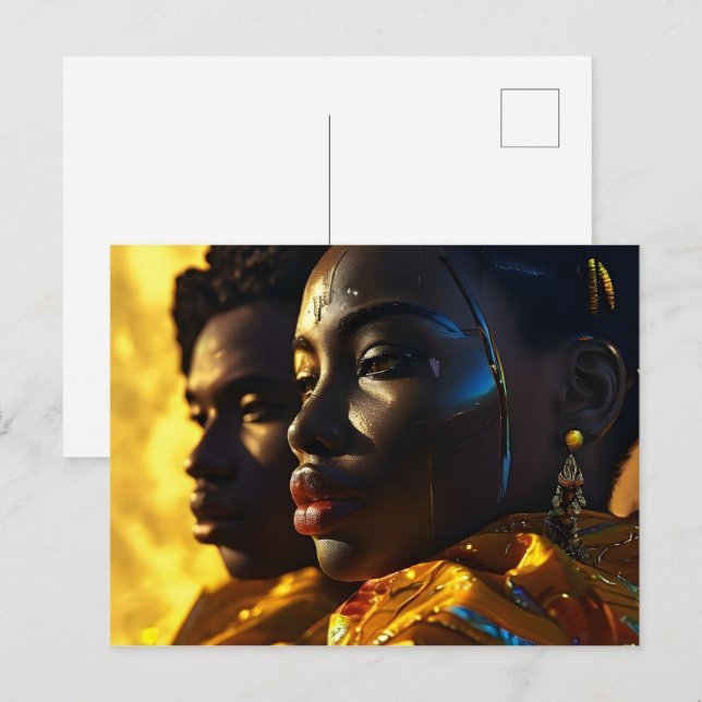 Postal arte de moda africana (Anverso / Reverso)