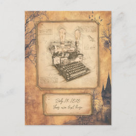 Postal Arte de moda antiguo vintage, regalo de autor/escr