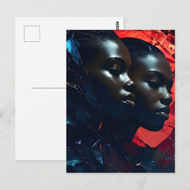 Postal Arte de moda de África (Anverso / Reverso)