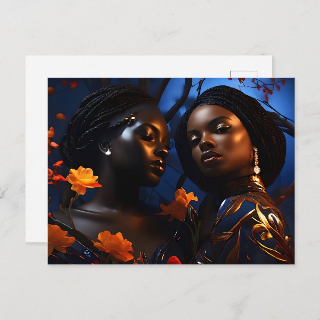 Postal Arte de moda de África (Anverso / Reverso)