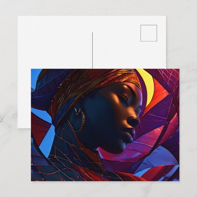 Postal Arte de moda de África (Anverso / Reverso)