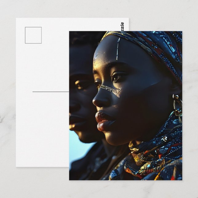 Postal Arte de moda de África (Anverso / Reverso)