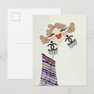 Postal Arte de moda glamuroso Charlotte es feliz