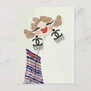 Postal Arte de moda glamuroso Charlotte es feliz
