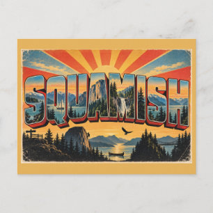 Postal Arte de monolito de granito de Squamish BC Fjord