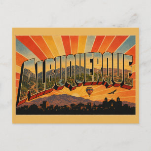 Postal Arte de Montañas Río Desierto de Albuquerque Nuevo
