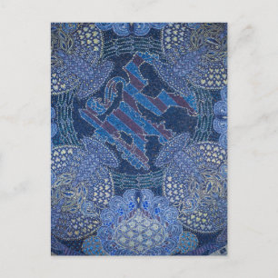 Postal Arte de mosaico ornamentado azul, Alemania