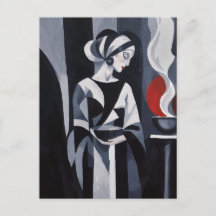 Arte de mujer Art Déco en blanco y negro
