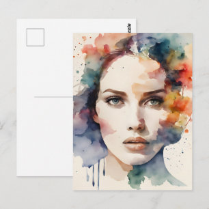 Postal Arte de mujer con doble exposición