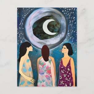 Postal Arte de Mujeres Bendecidas por la Luna