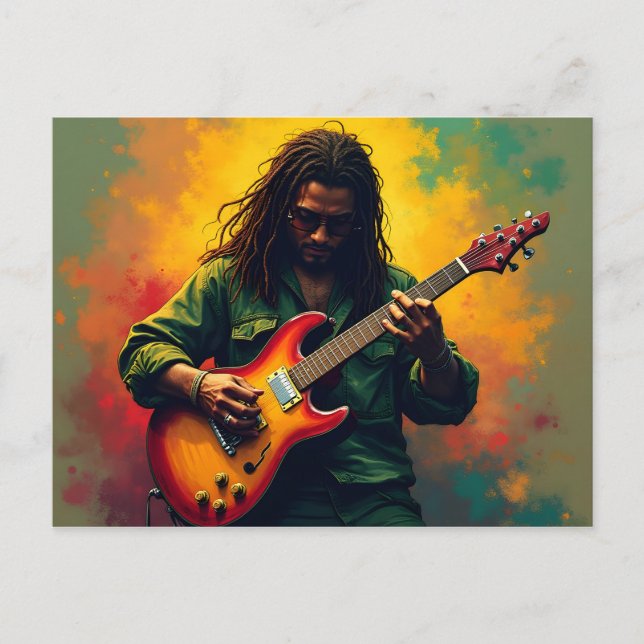 Postal arte de música reggae (Anverso)