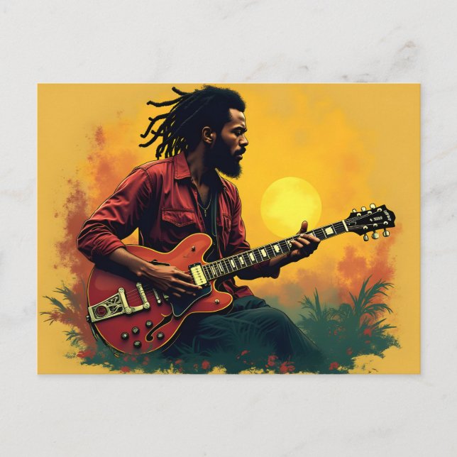 Postal arte de música reggae (Anverso)