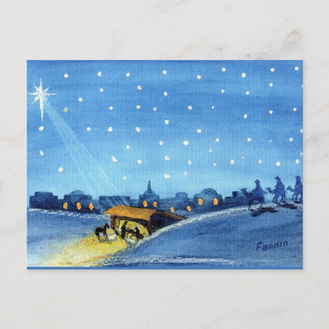 Postal Arte de natividad vintage (Anverso)