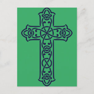 Postal Arte de Nudillo Gráfico de Cruz Celta
