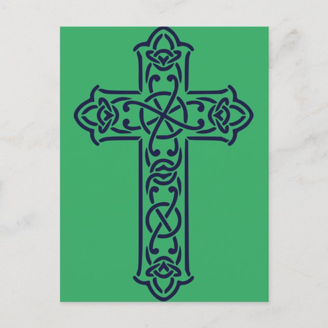 Postal Arte de Nudillo Gráfico de Cruz Celta (Anverso)