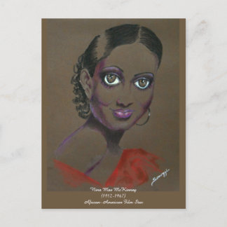 Postal Arte de Orig/postal negra de Filmstar Nina Mae