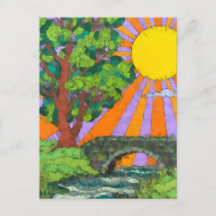 arte de paisaje de bosque ribereño