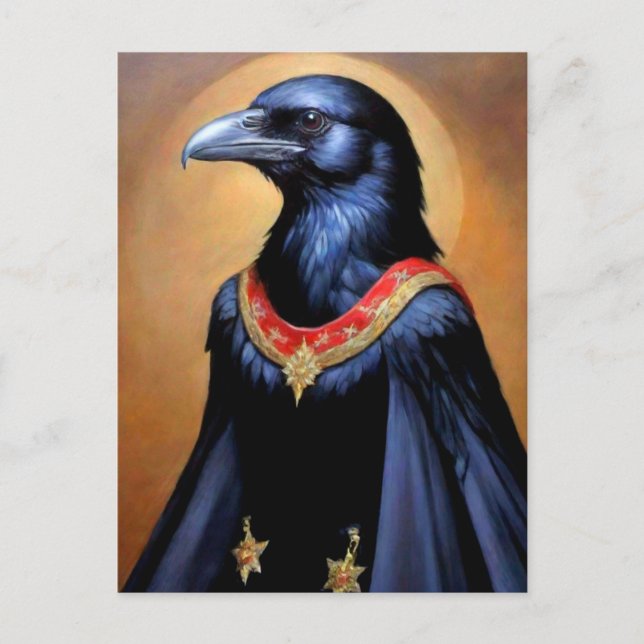 Postal Arte de Pájaro Negro (Anverso)