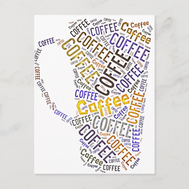 Postal Arte de Palabras en Taza de Café (Anverso)