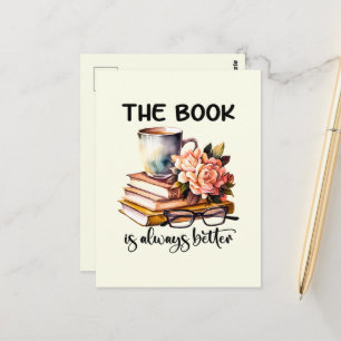 Postal Arte de palabras para amantes de libros lindos