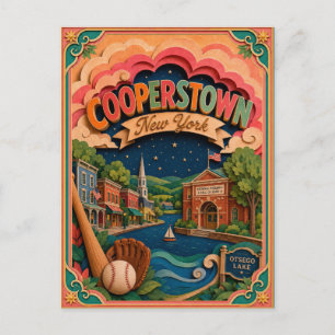 Postal Arte de papel de Cooperstown Nueva York PopCut Sta