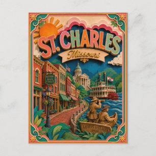 Postal Arte de papel de Estados de PopCut St. Charles Mis