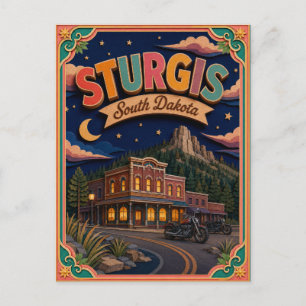 Postal Arte de papel de Estados PopCut Sturgis Dakota del