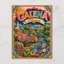 Arte de papel de Galena Illinois Estados PopCut