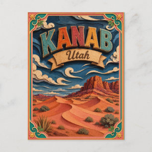 Postal Arte de papel de Kanab Utah PopCut
