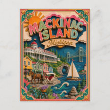 Arte de papel de la isla Mackinac Michigan PopCut 
