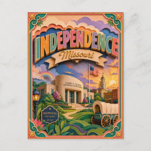 Postal Arte de papel de los estados de PopCut Independenc
