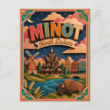 Arte de papel de Minot Dakota del Norte PopCut Est