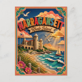 Postal Arte de papel de Narragansett Rhode Island PopCut