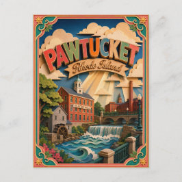 Postal Arte de papel de Pawtucket Rhode Island PopCut Sta
