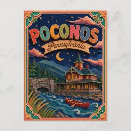 Postal Arte de papel de Poconos Pennsylvania PopCut Estad