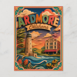 Postal Arte de papel de PopCut Estados Ardmore Oklahoma