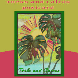Postal Arte de Paraíso Tropical Turco y Caicos