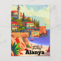 Arte de pared de Alanya Turquía, Impresión, acuar