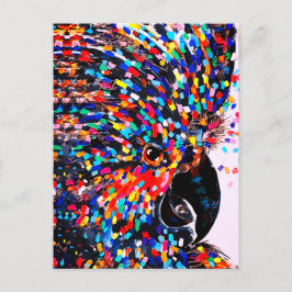 Postal Arte de Pared de Ave Tropical Vibrante en Expresio