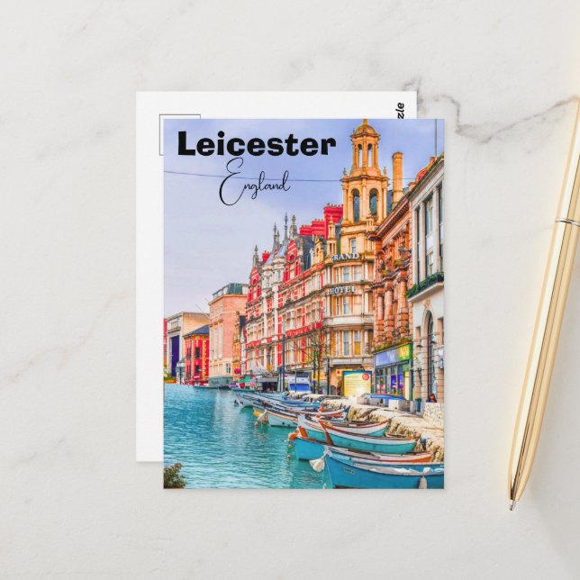 Postal arte de pared de Leicester Inglaterra - Inglaterra (Anverso/Reverso In Situ)