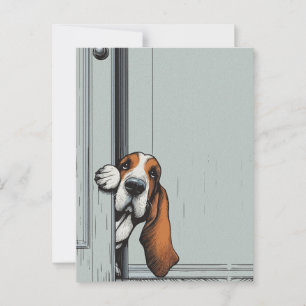 Postal Arte de Pared de Perro Basset Hound Adorable