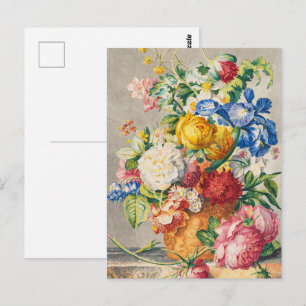 Postal Arte de Pared Floral Botánico Pastel Elegante Vint