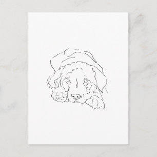 Postal Arte de Pared Labrador Retriever Adorable, Dibujo 