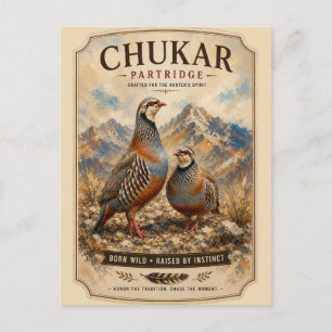 Postal Arte de pareja de perdiz chucar