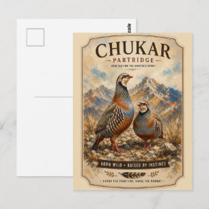 Postal Arte de pareja de perdiz chucar