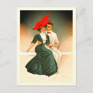 Postal Arte de pareja de vintage