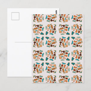 Postal Arte de Patrón de Tonos Terrosos Abstractos del Su