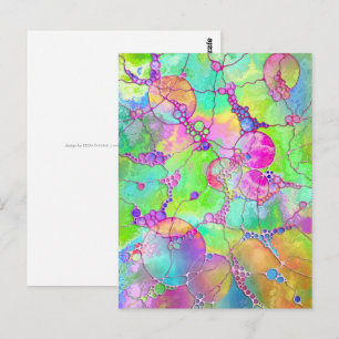 Postal Arte de patrón pintado a mano y digitalmente 41